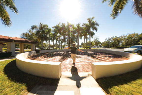 Walking the labyrinth on Psychic Sundays Tour