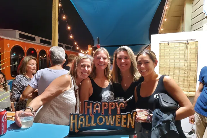 women dressed for Halloween