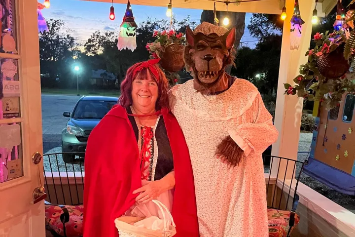 a person wearing a costume