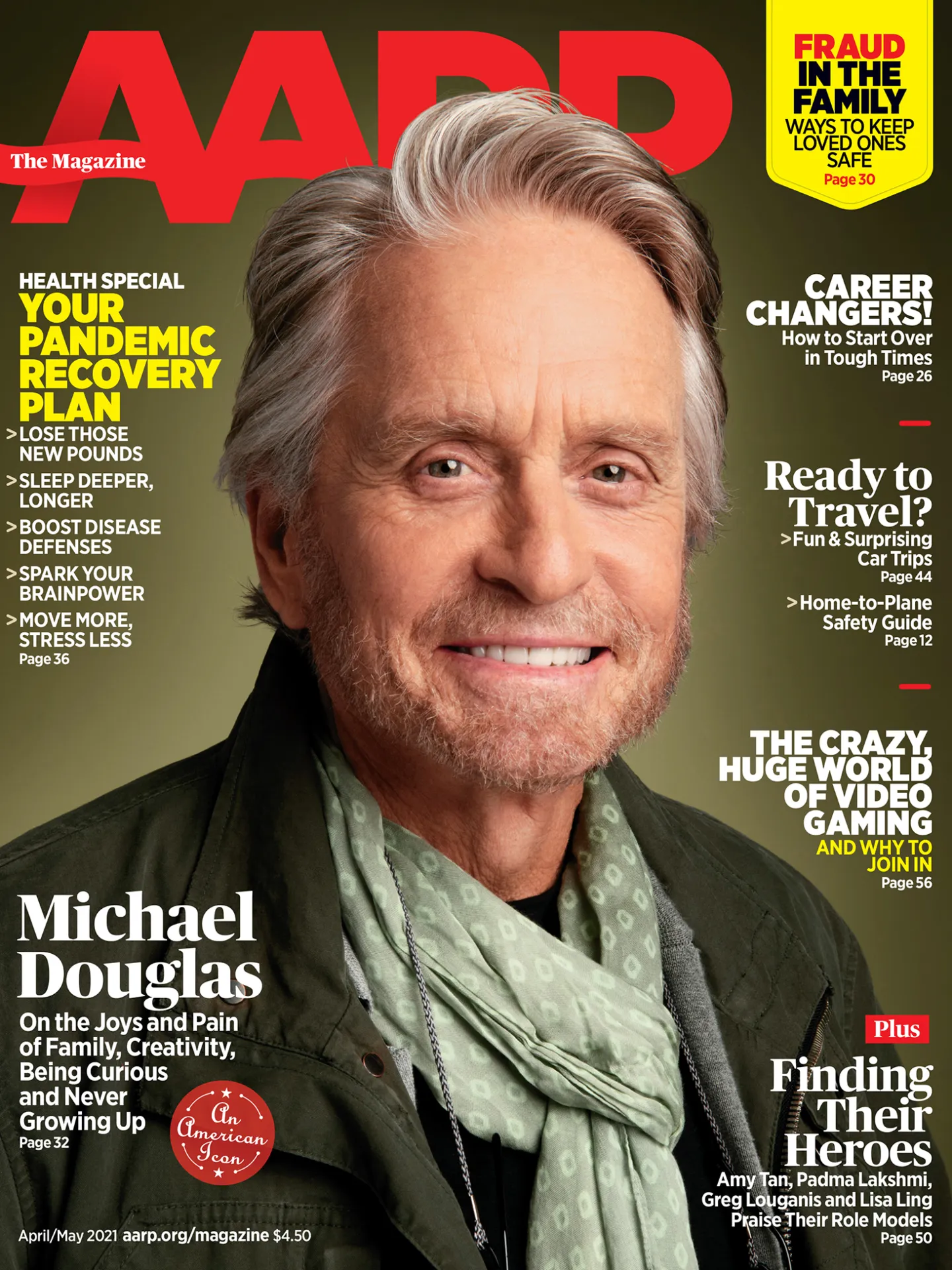 Michael Douglas holding a sign