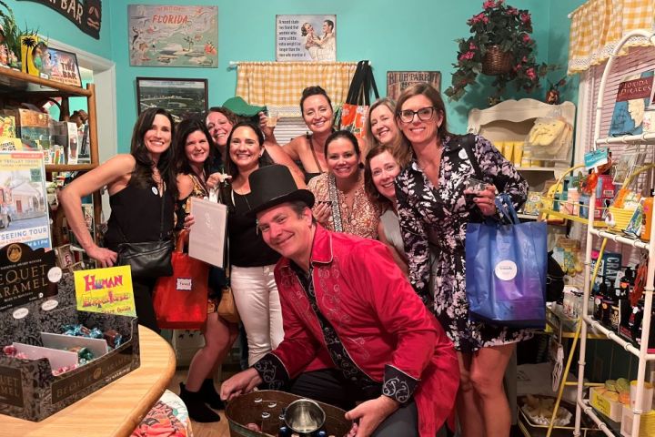 a group of people posing for the camera