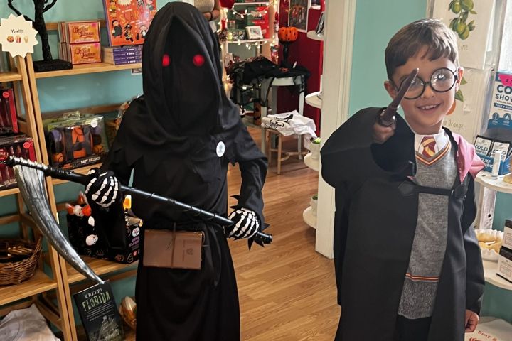 a man and a woman standing in a room