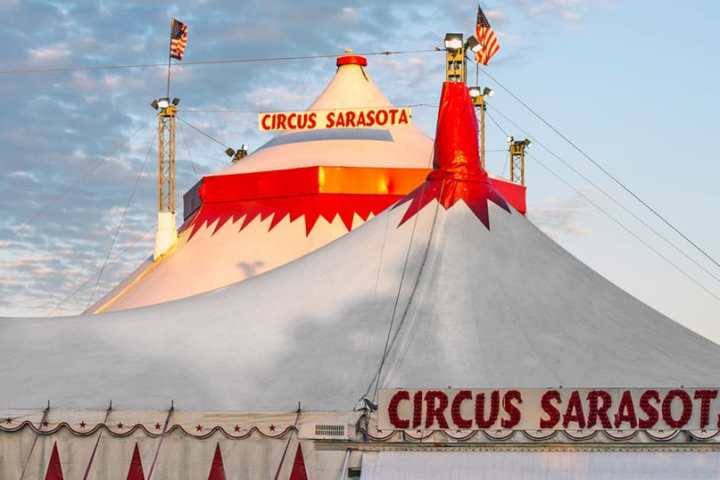 a group of people in a tent