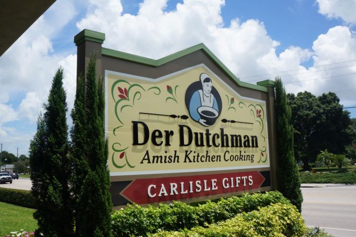 a sign above a store