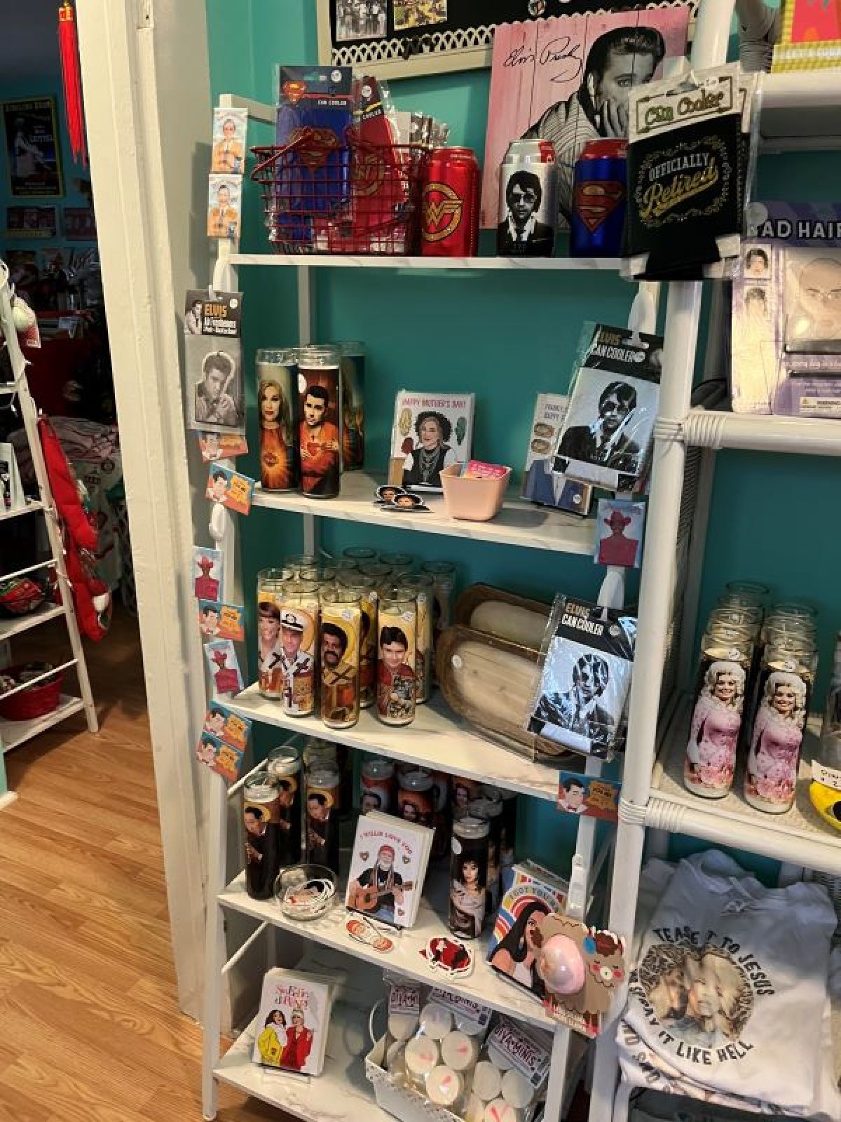 a group of items on a shelf