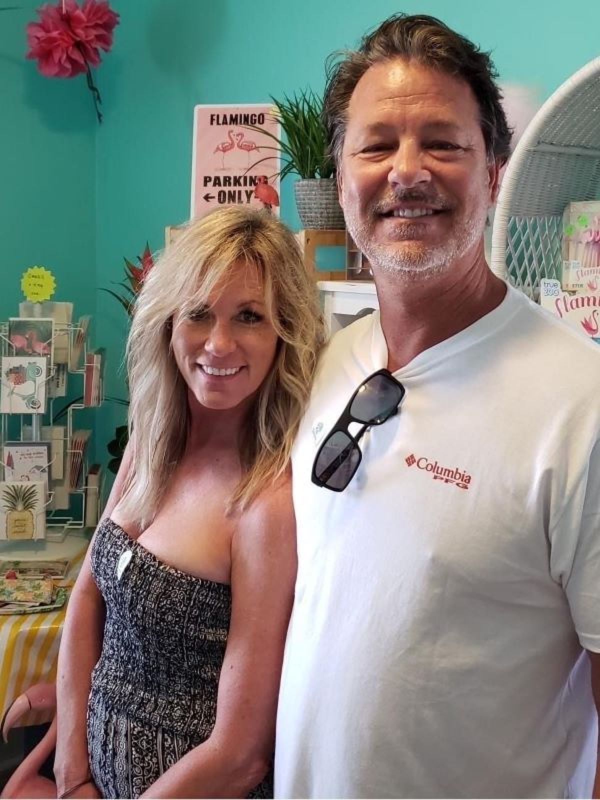 a man and a woman posing for a picture