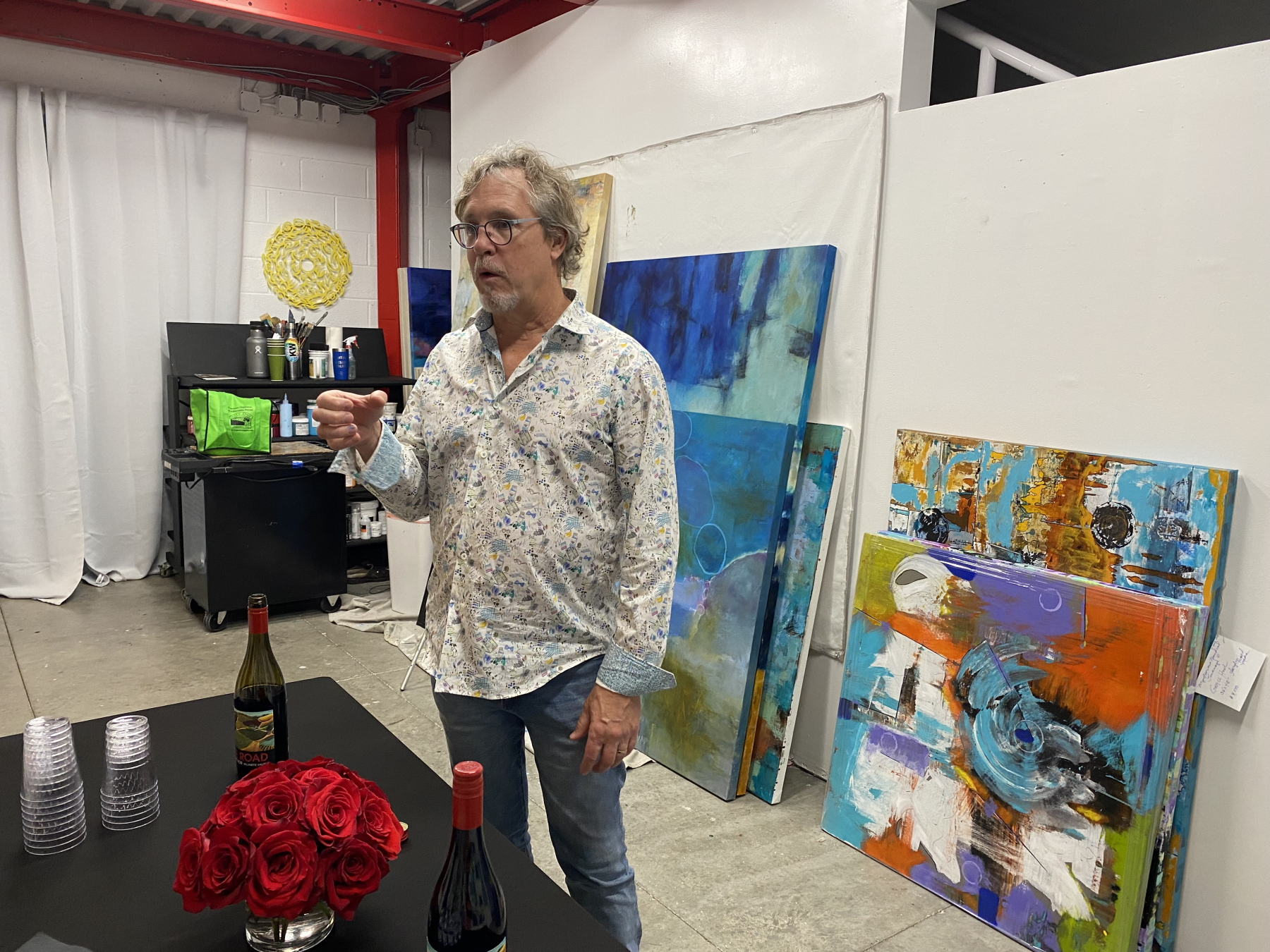 a man and a woman standing in a room