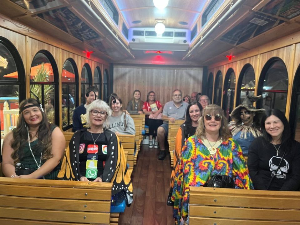 GROUPS – first haunted tour 2024 A fun group dressed up for their Haunted Sarasota Tour!