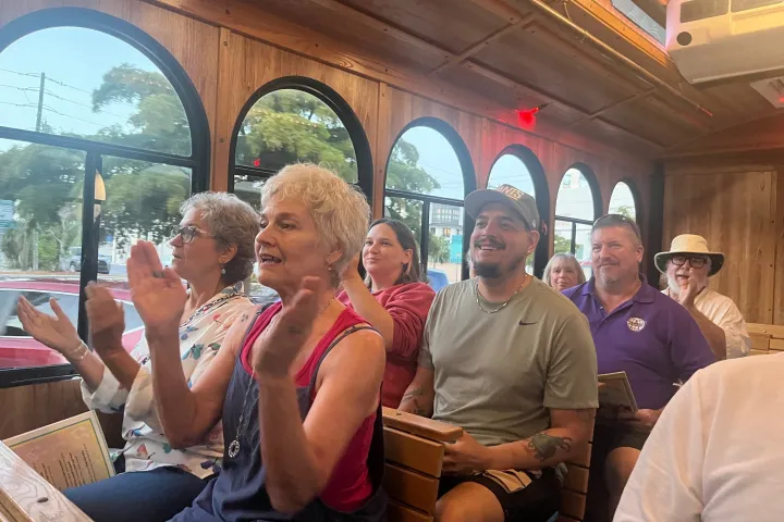 Singing along on the trolley